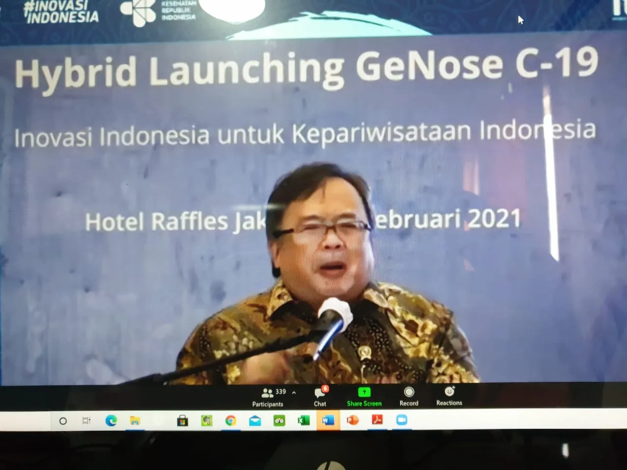 Menristek : GeNose C-19, Inovasi Anak Bangsa Pulihkan Ekonomi Nasional