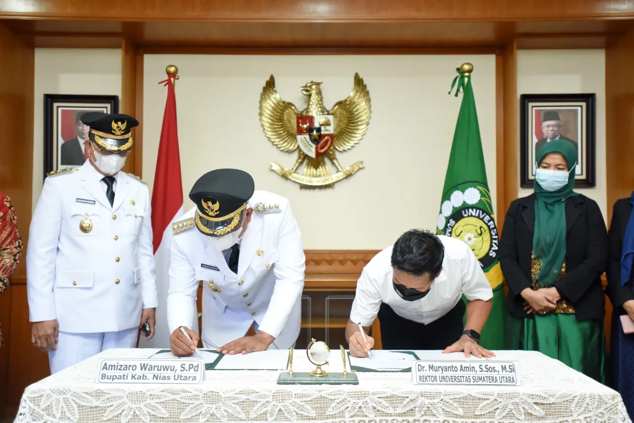 Teken MoU, Pemkab Nias Utara - USU Komitmen Tingkatkan Kemajuan Daerah
