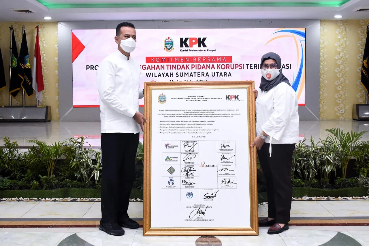 BUMD Pemprov Sumut Teken Komitmen Bersama KPK