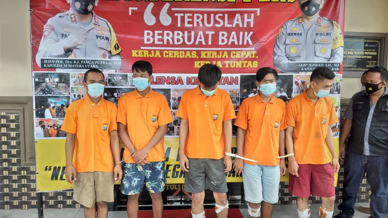 Beraksi di Batu Bara, Kawanan Begal Diringkus, 3 Ditembak 