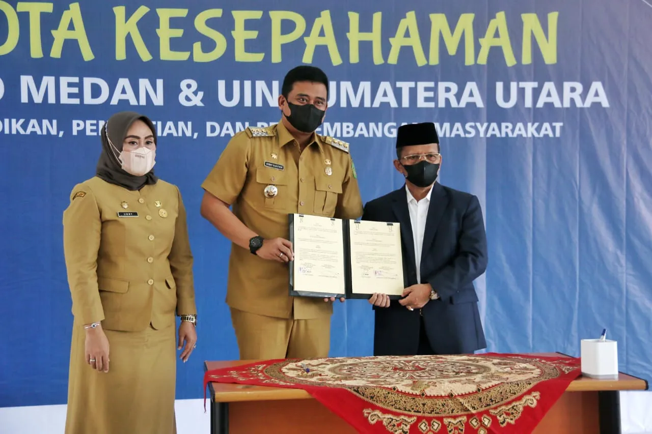 Pemko Medan - UINSU Jalin Kerjasama Pendidikan, Penelitian, Pengabdian Masyarakat dan Pelatihan Koperasi Syariah Masjid