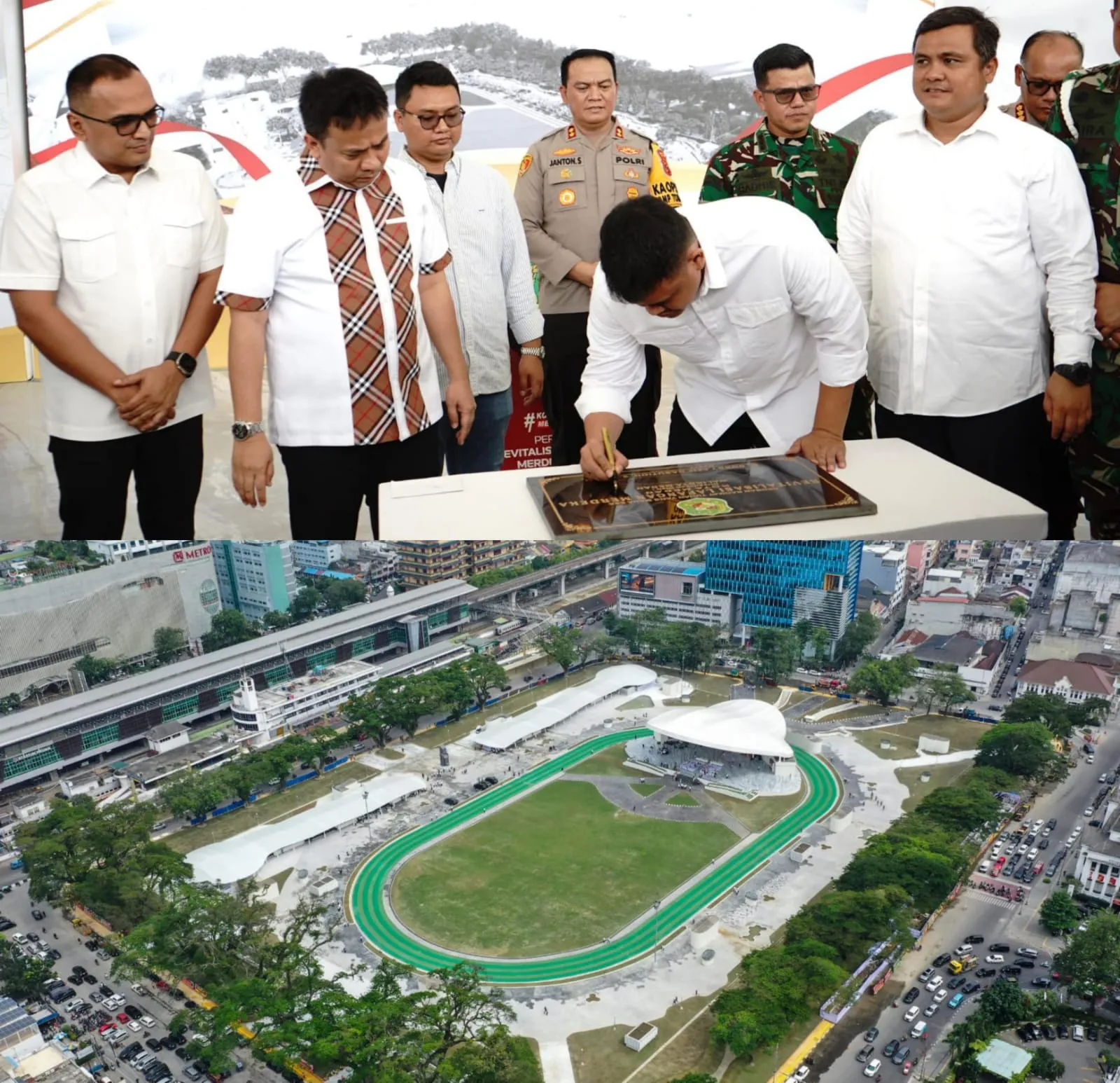 Sehari Sebelum Dilantik Jadi Gubernur, Bobby Resmikan Hasil Revitalisasi Lapangan Merdeka