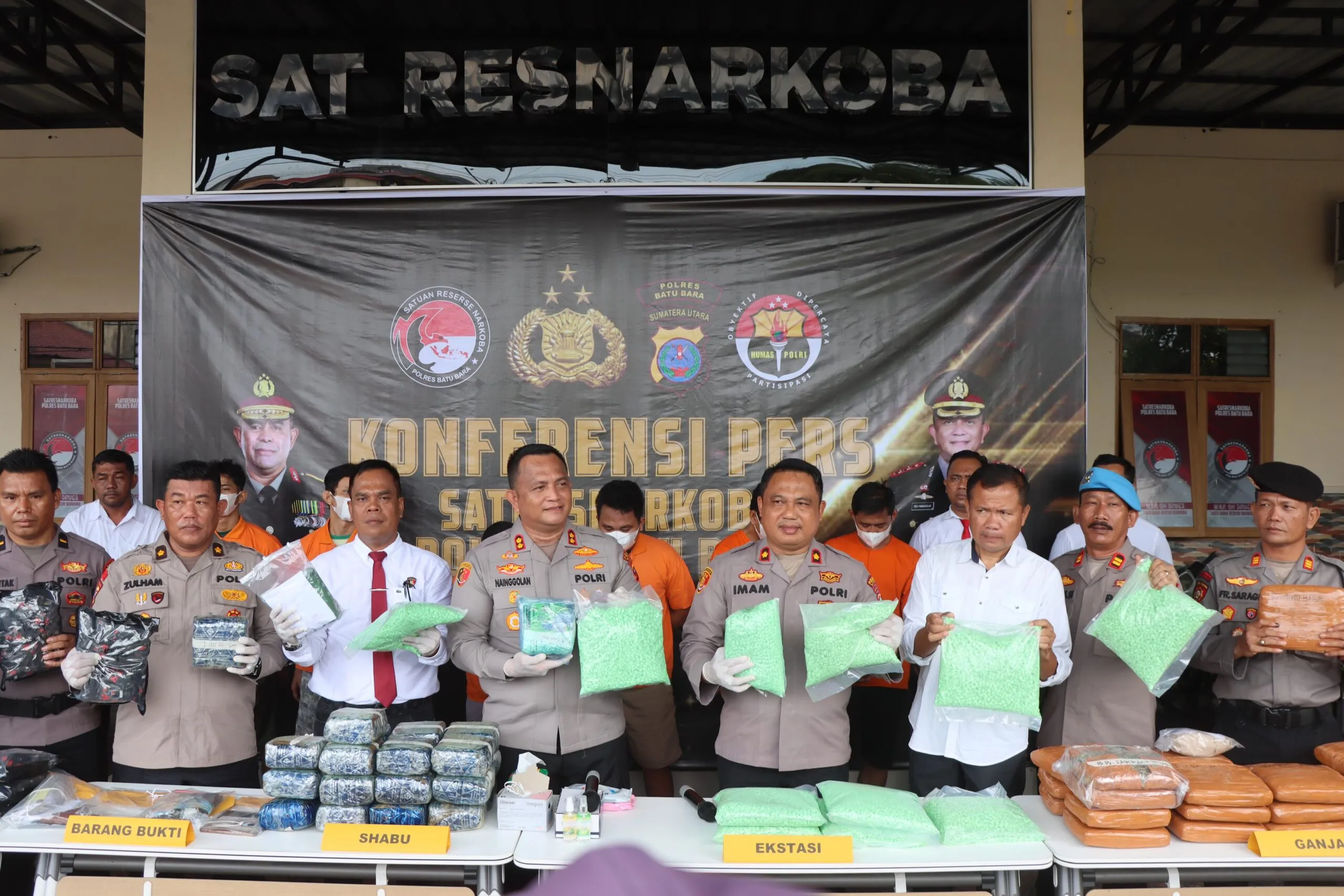 Polres Batu Bara Ungkap Peredaran Narkotika, Sita 29 Kg Sabu dan 60 Ribu Ekstasi