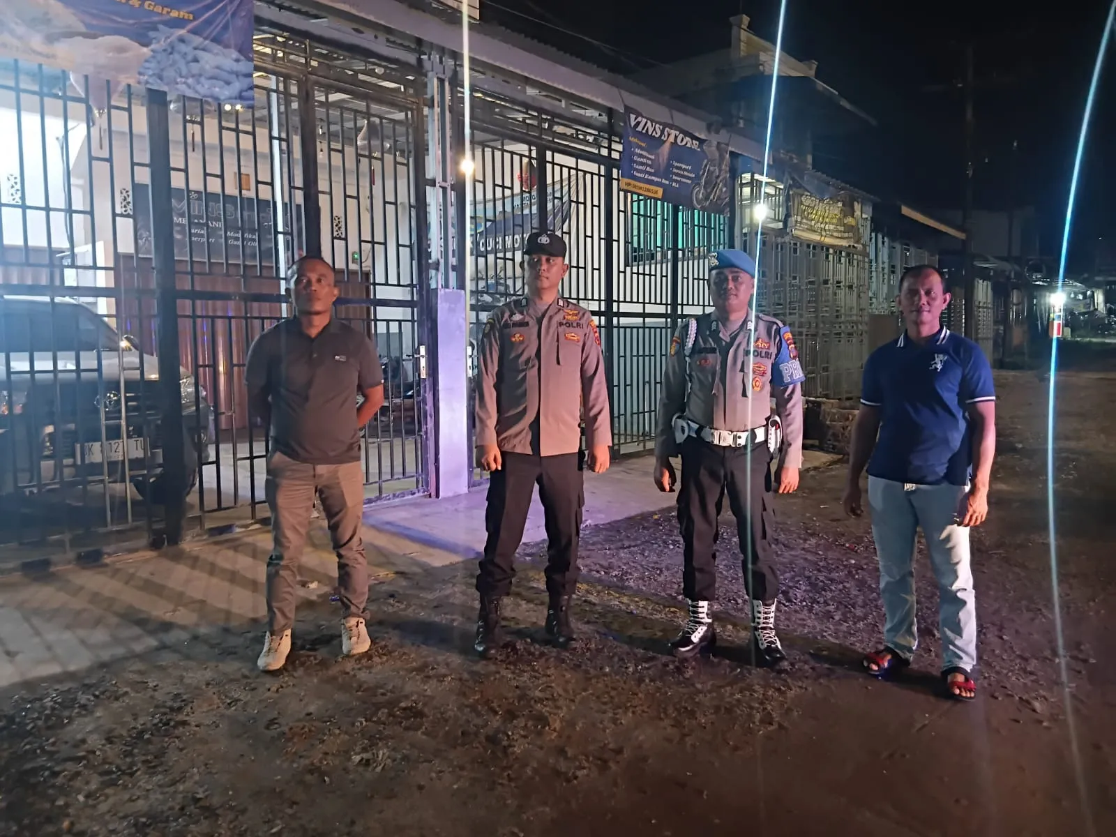Polsek Medang Deras Gelar Patroli Malam Antisipasi Kejahatan dan Geng Motor