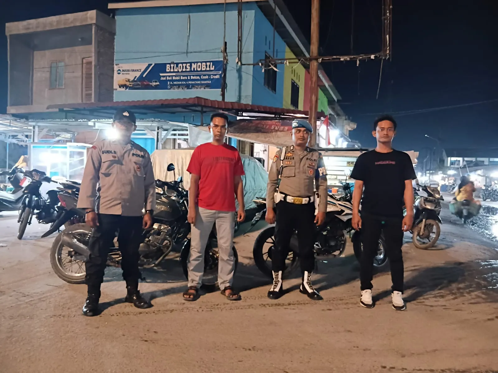 Polsek Medang Deras Gelar Patroli Malam Antisipasi Geng Motor dan Kejahatan Jalanan