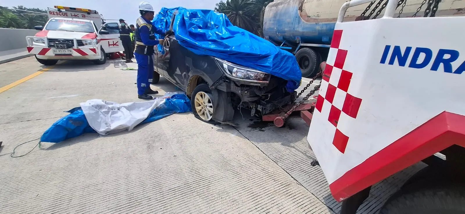 Tabrakan Maut di Tol Indrapura–Kisaran, 4 Penumpang Innova Tewas