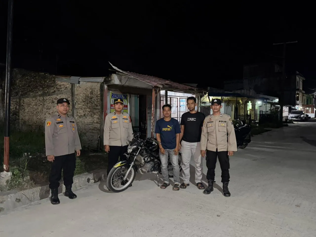 Polsek Medang Deras Patroli Malam Antisipasi Kejahatan dan Gangguan Kamtibmas