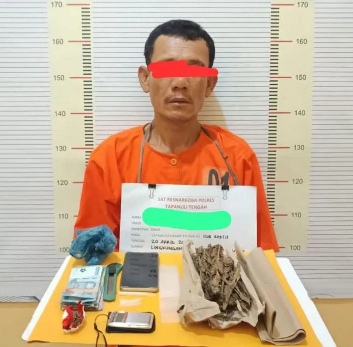 Polres Tapteng Ringkus "Kongo", Pengedar Paket Lengkap Ganja dan Sabu di Lubuk Tukko