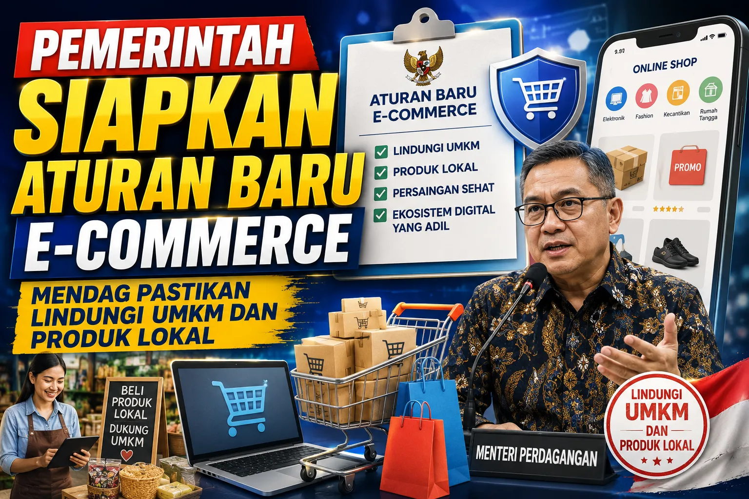 Pemerintah Siapkan Aturan Baru E-Commerce, Mendag Pastikan Lindungi UMKM dan Produk Lokal