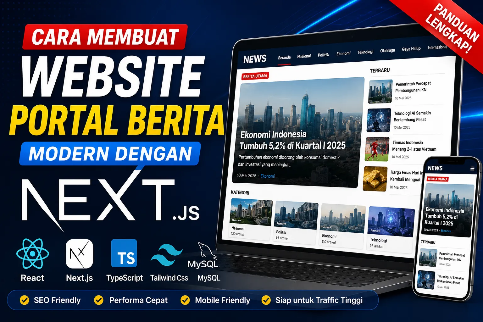 Cara Membuat Website Portal Berita Modern dengan Next.js: Panduan Lengkap untuk Pemula hingga Profesional