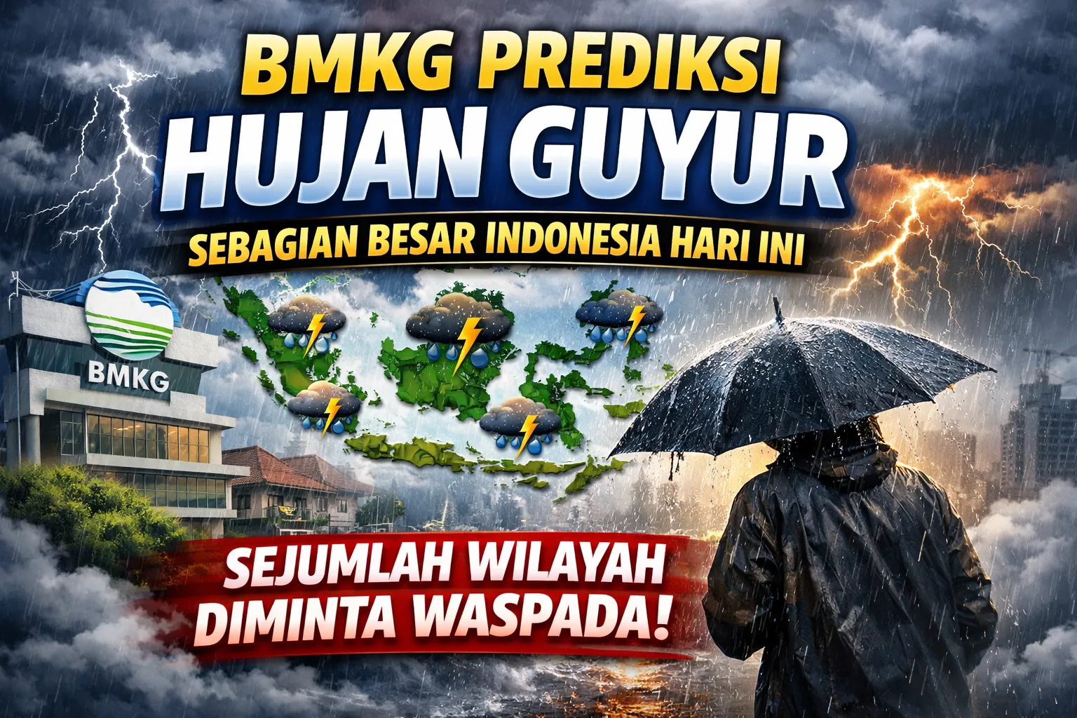BMKG Prediksi Hujan Guyur Sebagian Besar Indonesia Hari Ini, Sejumlah Wilayah Diminta Waspada