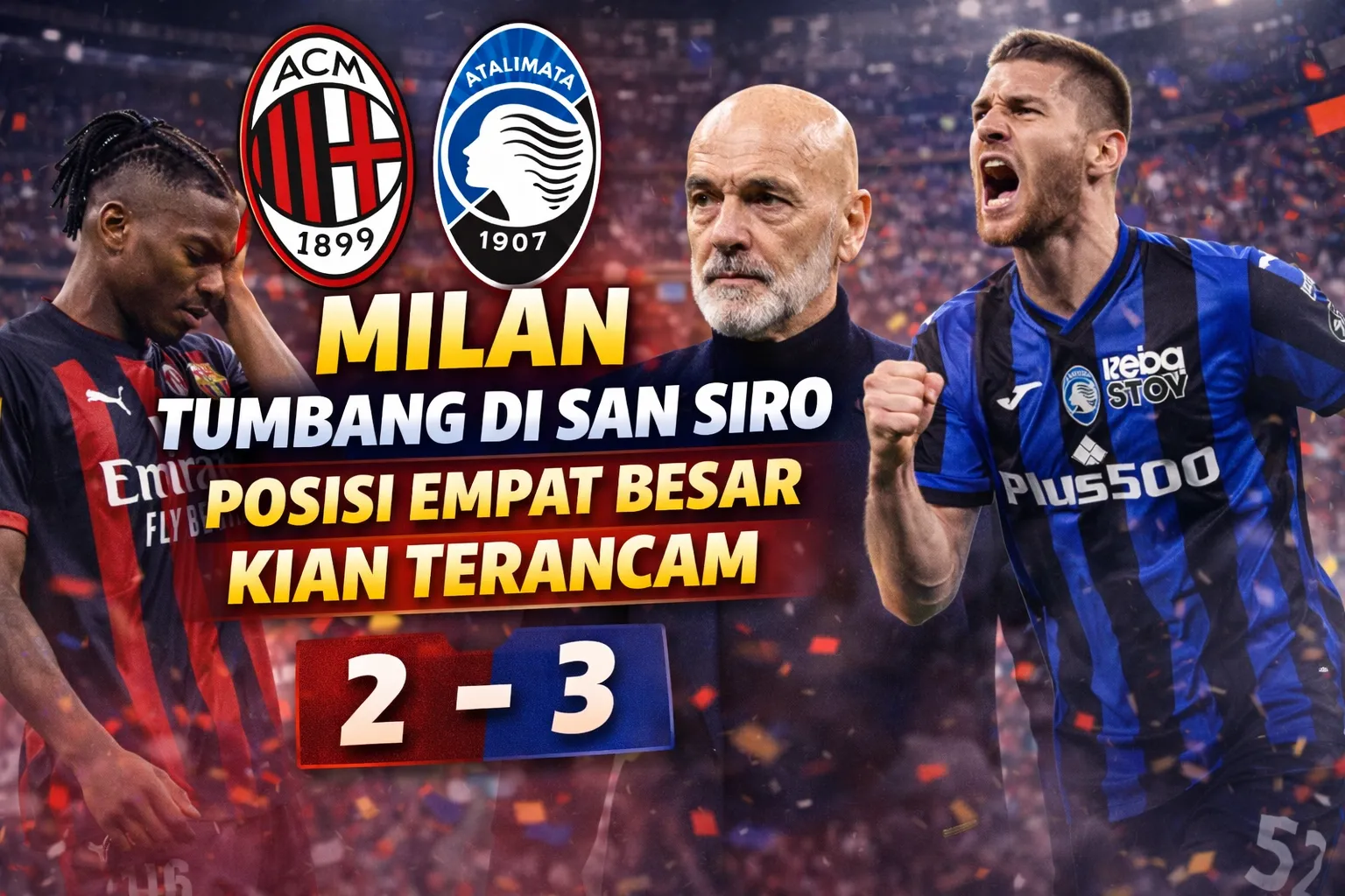 Milan Tumbang di San Siro, Posisi Empat Besar Kian Terancam