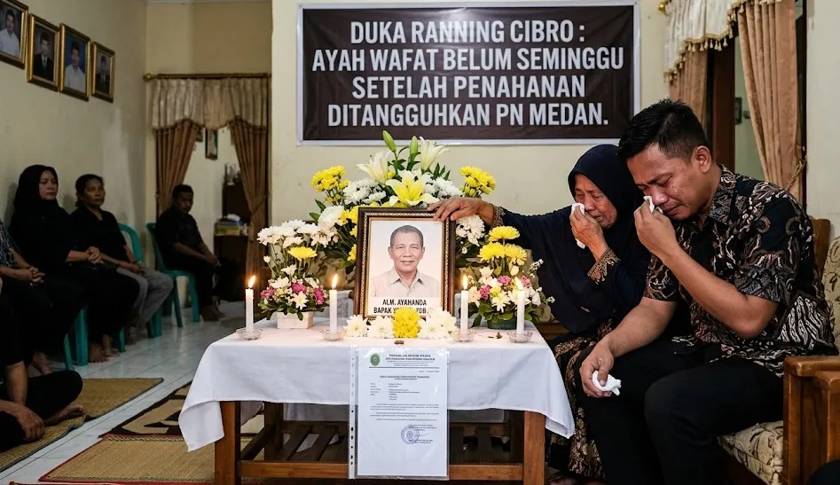 Duka Ranning Cibro: Ayah Wafat Belum Seminggu Setelah Penahanan Ditangguhkan PN Medan