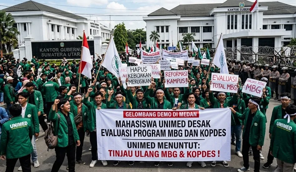 Gelombang Demo di Medan: Giliran Mahasiswa Unimed Desak Evaluasi Program MBG dan Kopdes