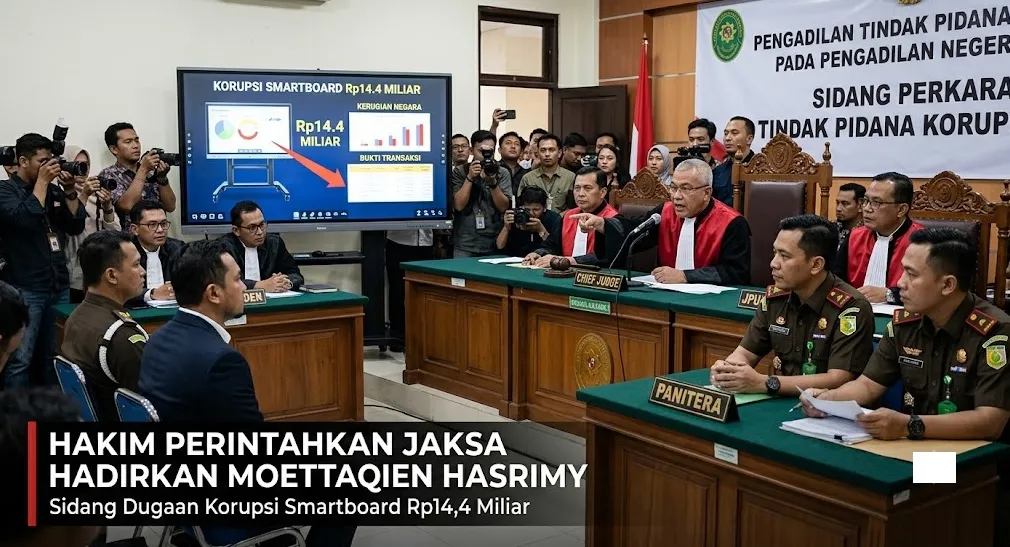 Hakim Perintahkan Jaksa Hadirkan Moettaqien Hasrimy di Sidang Dugaan Korupsi Smartboard Rp14,4 Miliar