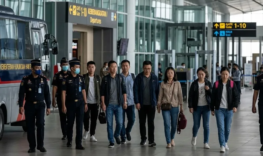 Imigrasi Surabaya Deportasi 8 WNA Tiongkok yang Bekerja dengan Izin Tinggal Tak Sesuai
