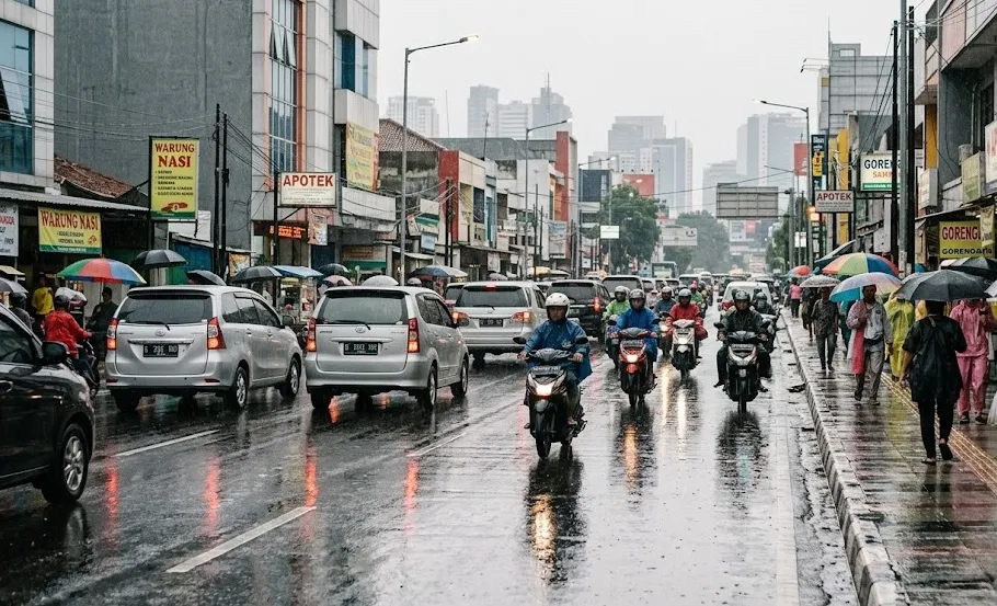 Jabodetabek Diprediksi Hujan Ringan Senin Ini, Waspadai Titik Macet Jam Berangkat Kantor