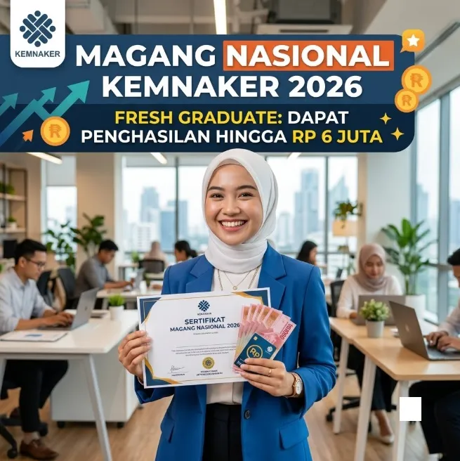 Kemnaker Buka Magang Nasional 2026, Fresh Graduate Berpeluang Dapat Penghasilan hingga Rp6 Juta
