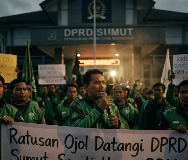 Ratusan Ojol Datangi DPRD Sumut, Soroti Harga BBM dan Potongan Aplikasi