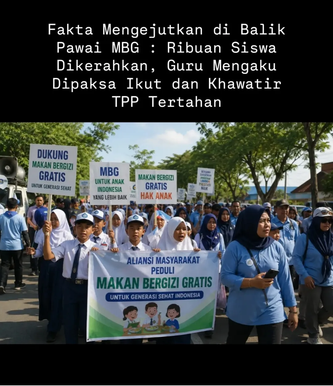 Ribuan Siswa dan Guru Ikut Pawai Dukung MBG di Batam, Muncul Pengakuan Soal Dugaan Instruksi dari Sekolah