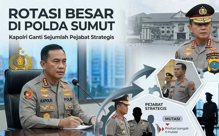 Rotasi Besar di Polda Sumut, Kapolri Ganti Sejumlah Pejabat Strategis