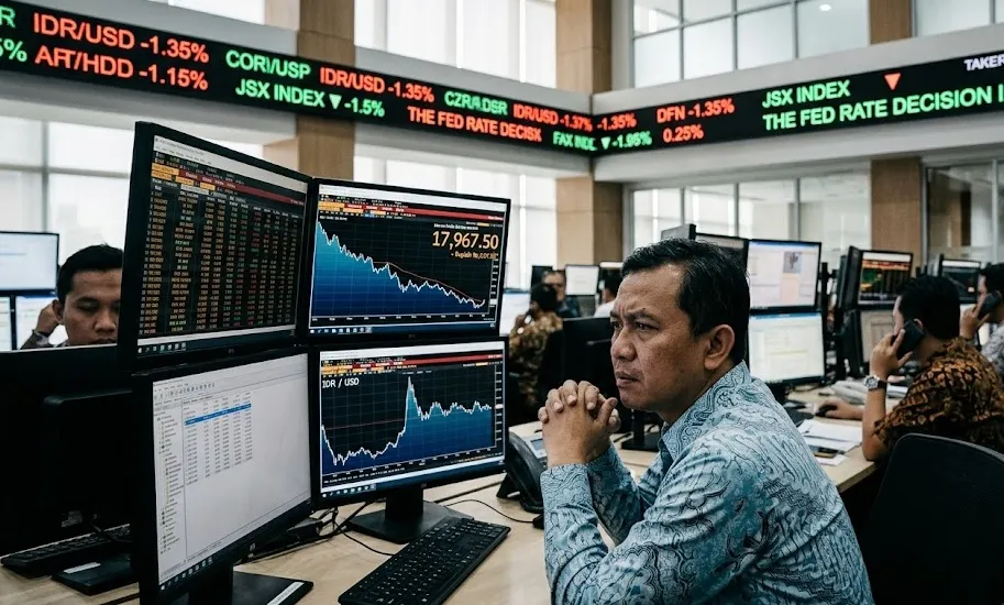 Rupiah Melemah ke Rp17.967 per Dolar AS, Pasar Cermati Peluang Kenaikan Suku Bunga The Fed