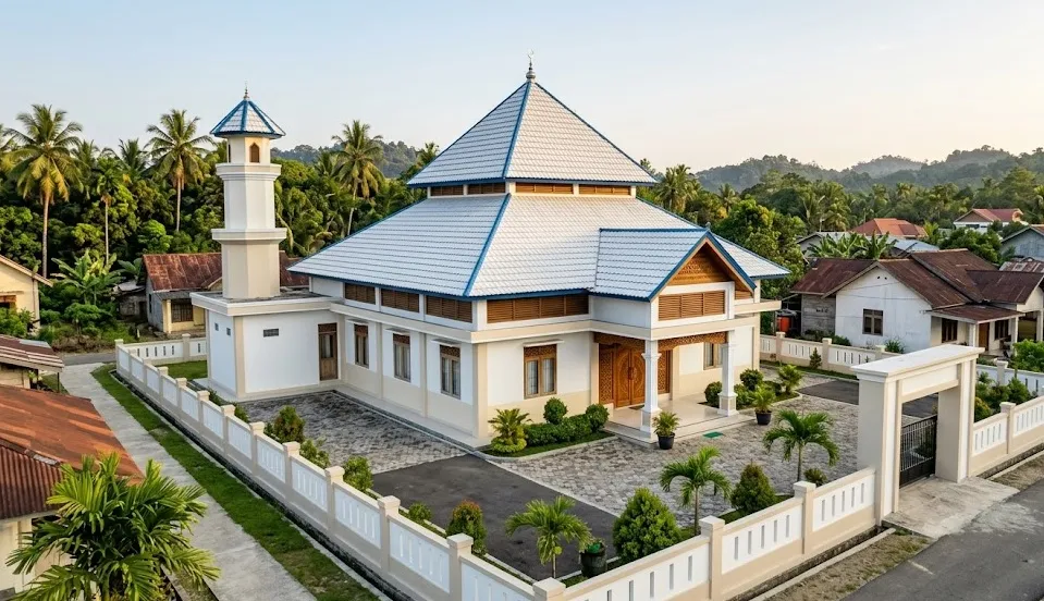 Satgas Bakti TNI Rampungkan Rehabilitasi Masjid Al-Mukhlis di Nias Selatan