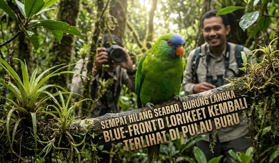 Sempat Hilang Seabad, Burung Langka Blue-fronted Lorikeet Kembali Terlihat di Pulau Buru