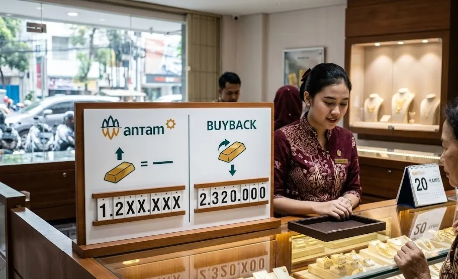 Update Harga Emas Antam Kamis: Harga Jual Stabil, Buyback Turun ke Rp2,32 Juta