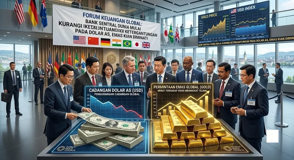 Bank Sentral Dunia Mulai Kurangi Ketergantungan pada Dolar AS, Emas Kian Diminati