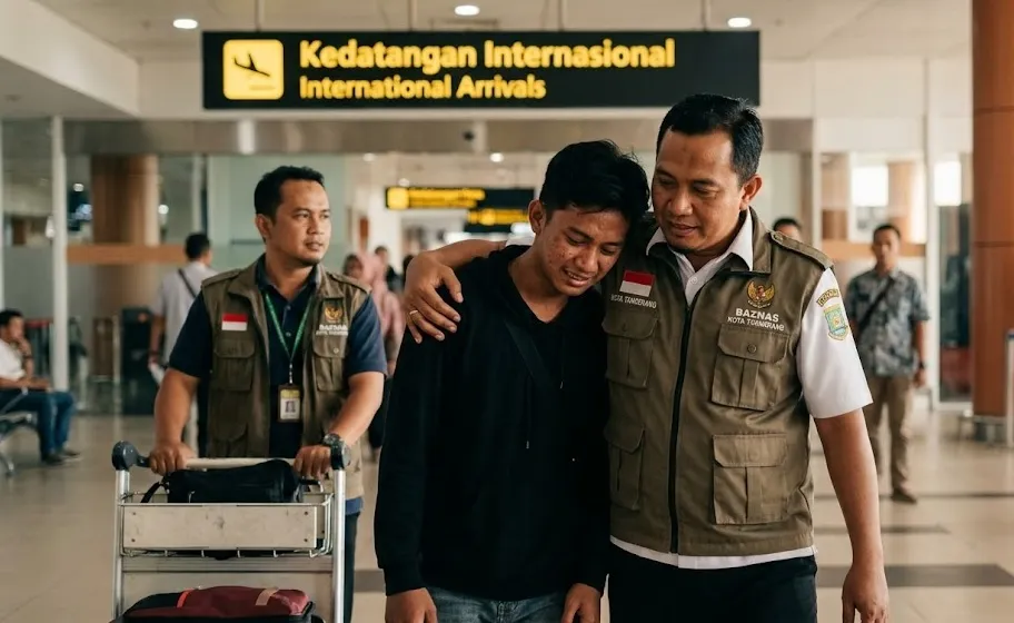 Baznas Kota Tangerang Pulangkan Korban TPPO dari Kamboja, AM Sempat Jalan Kaki 3 Hari ke KBRI