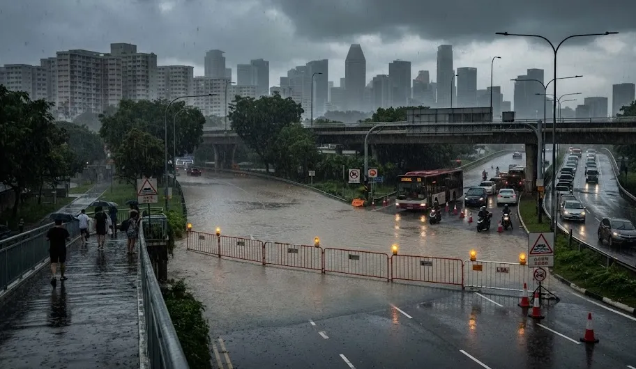 Daftar Jalan di Singapura yang Diminta Dihindari Sementara Akibat Risiko Banjir Kilat