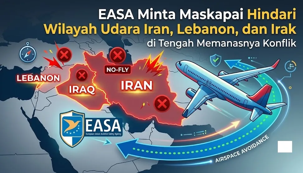 EASA Minta Maskapai Hindari Wilayah Udara Iran, Lebanon, dan Irak di Tengah Memanasnya Konflik