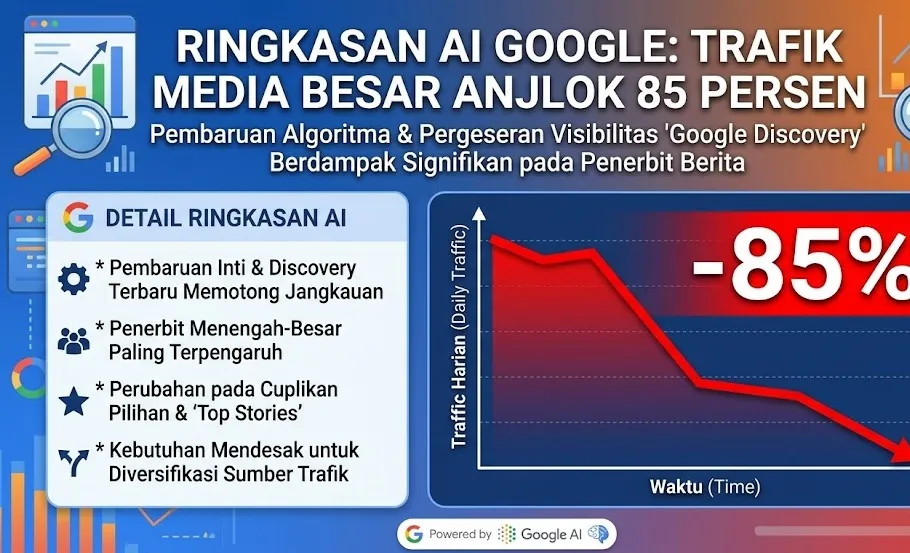 Gara-gara Ringkasan AI Google, Trafik Media Besar Anjlok Sampai 85 Persen