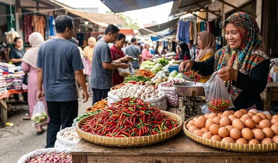 Harga cabai rawit Rp57.250 per kg, telur ayam Rp28.600 per kg pada Senin pagi