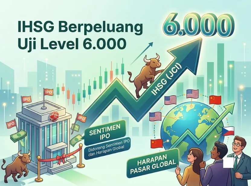 IHSG Berpeluang Uji Level 6.000, Didorong Sentimen IPO dan Harapan dari Pasar Global