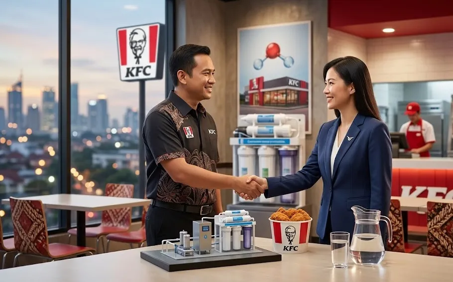 KFC Indonesia Gandeng Angel, Perusahaan China, untuk Perkuat Sistem Pemurnian Air di Seluruh Gerai