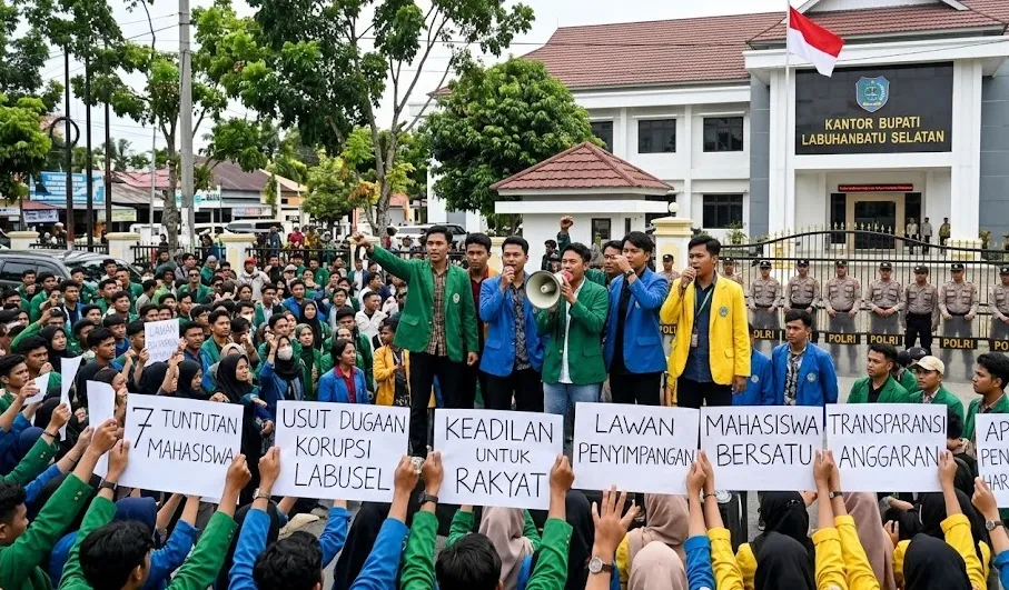 Mahasiswa Sampaikan Tujuh Tuntutan, Desak Aparat Usut Dugaan Penyimpangan di Labusel