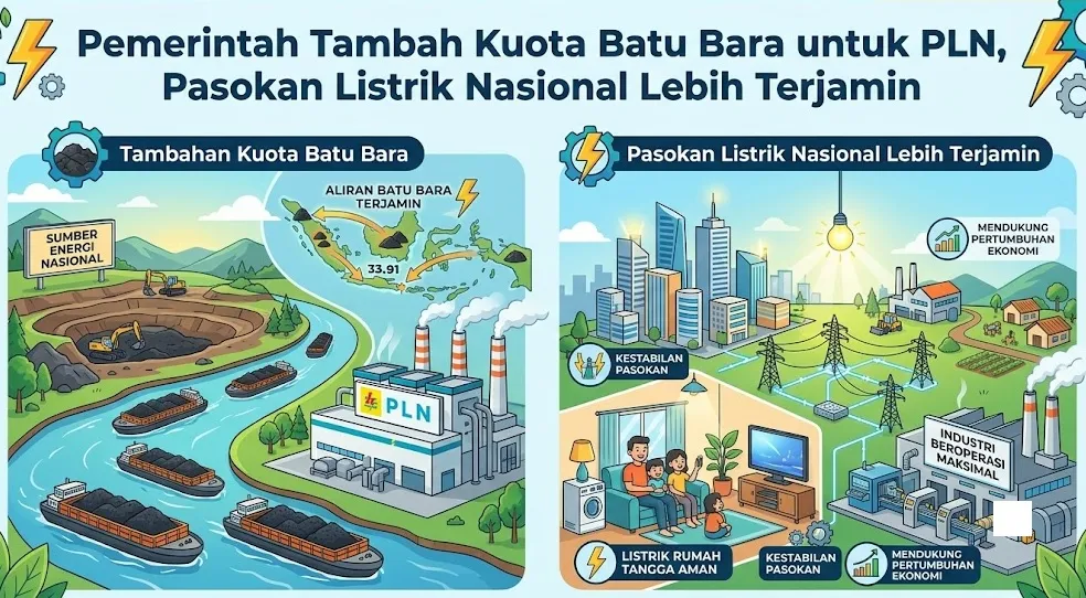 Pemerintah Tambah Kuota Batu Bara untuk PLN, Pasokan Listrik Nasional Lebih Terjamin