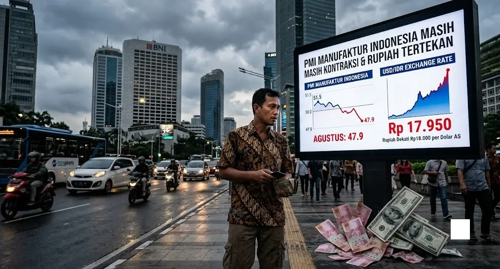PMI Manufaktur Indonesia Masih Kontraksi, Rupiah Tertekan Dekati Rp18.000 per Dolar AS