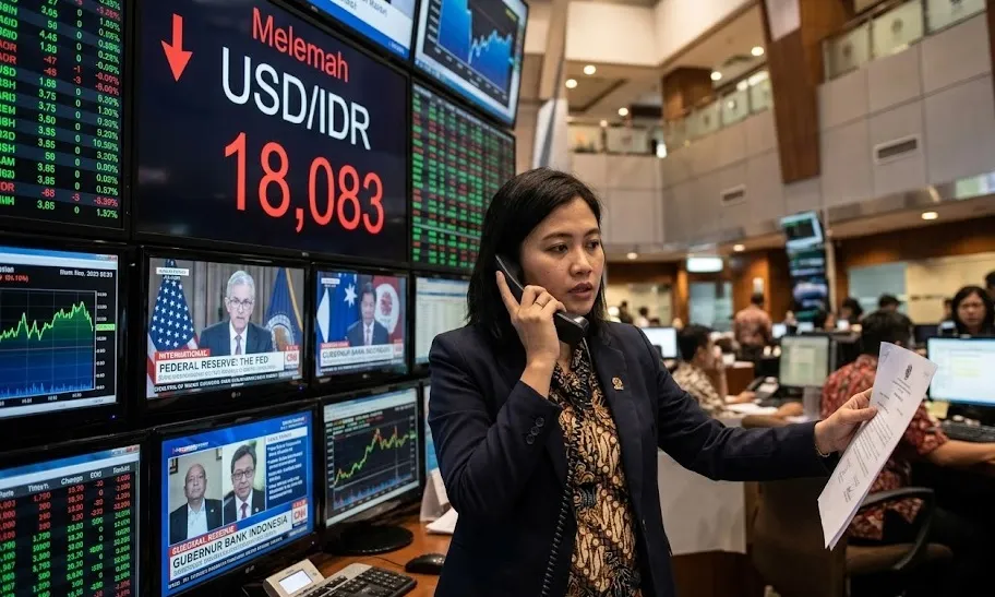Rupiah Melemah ke Rp18.083, Pasar Tunggu Sikap The Fed dan Kejelasan Gubernur BI