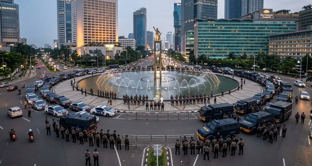 Kawal Aksi Mahasiswa di Bundaran HI, Polres Jakpus Kerahkan Hampir 7.000 Personel dan Tegaskan Tanpa Senjata Api