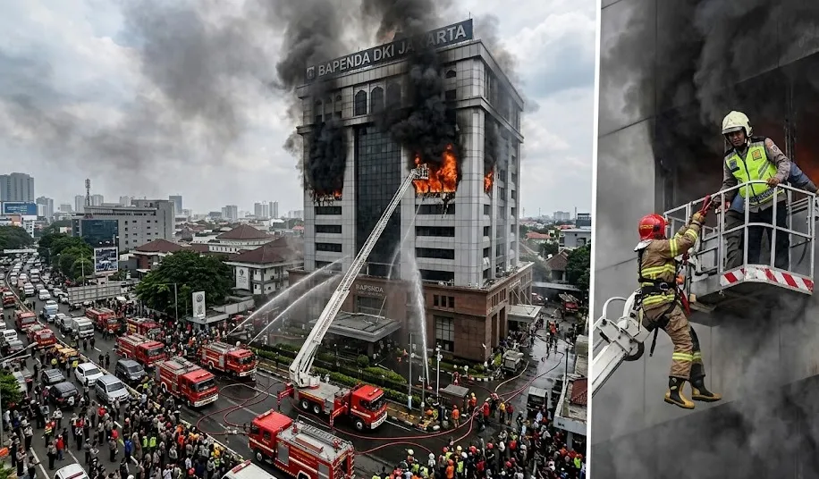 Kebakaran Landa Gedung Bapenda DKI Jakarta, Satu Pekerja Dievakuasi dari Lantai 15
