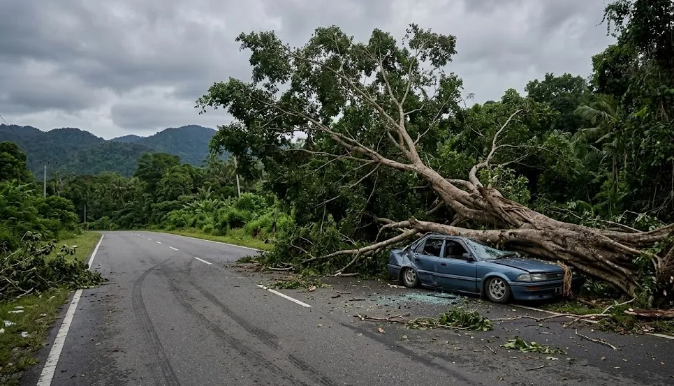 Pohon Tumbang Timpa Mobil di Jalur Banda Aceh-Medan, Tujuh Penumpang Tewas di Pidie