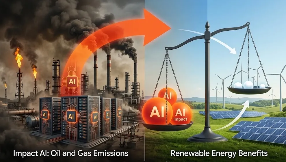 Riset Terbaru: Dampak AI pada Emisi Migas Bisa Lebih Besar dari Manfaatnya di Energi Terbarukan
