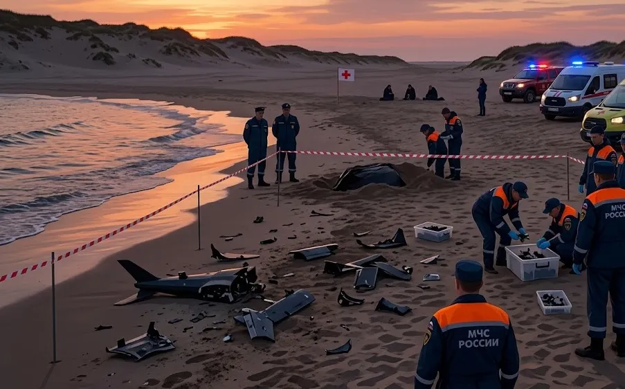 Tujuh Tewas di Pantai Rusia Usai Serpihan Drone Jatuh