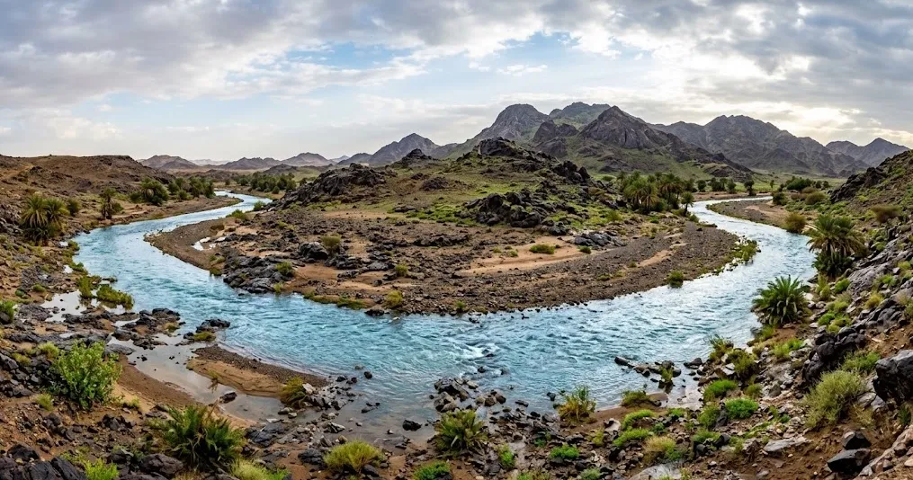 Fenomena Langka: Gurun Madinah Berubah Jadi Aliran Air Menyerupai Sungai