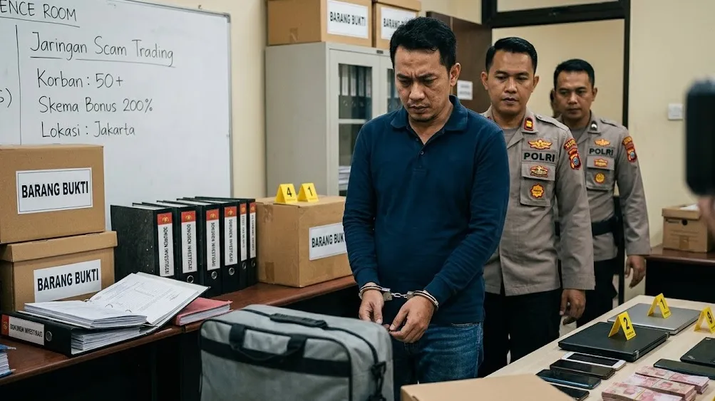 Iming-Iming Bonus 200% Berujung Bui: Jaringan Scam Trading Dibongkar