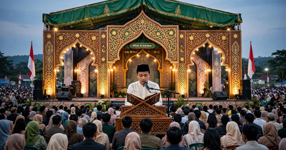 Ratusan Qari-Qariah Adu Kemampuan di MTQ ke-35 Aceh Besar