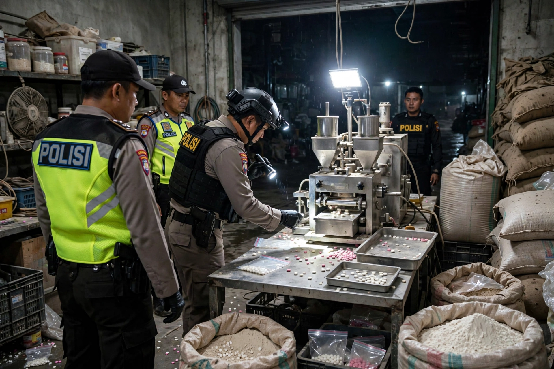 Polisi Gerebek Pabrik Tramadol Ilegal di Bandung, Produksi 8 Juta Butir Sehari